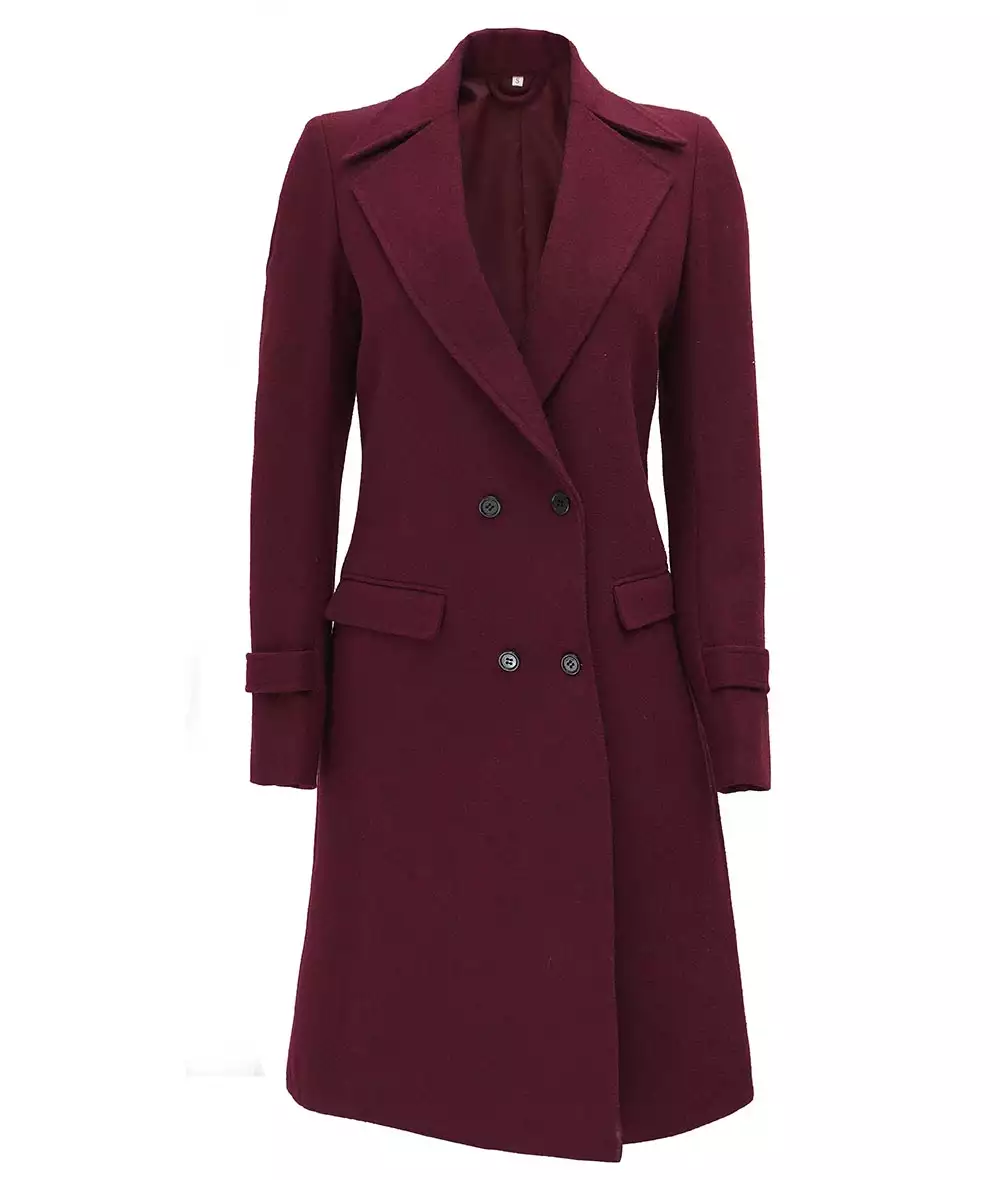long burgundy coat