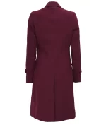 burgundy long coat womens