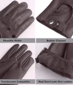 Drive Brown Leather Driving Gloves For Men - Image 5