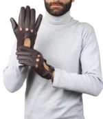 brown leather gloves for men