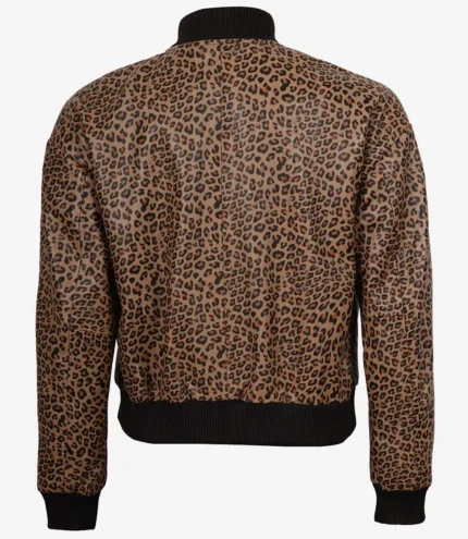 real leather animal print jacket