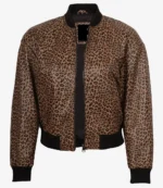 leopard print leather outerwear