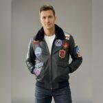 aviation leather jacket men