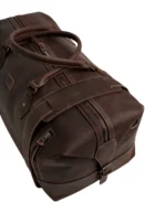 Men's brown leather weekender bag