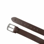 Sleek dark brown dress belt