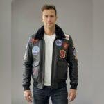 cow leather bomber jacket