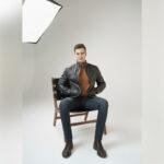 mens genuine leather moto jacket