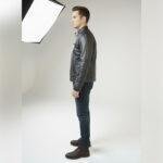 Mandarin Collar Moto Jacket