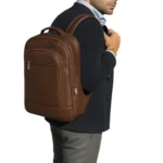 3-compartment leather backpack