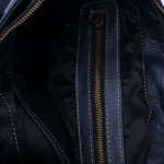 Genuine leather tote bag with zipper