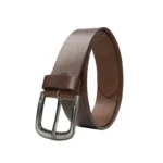 Dark brown minimal leather belt