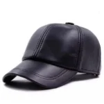 Pure Leather Cap with Adjustable Clip for Men