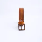 Men’s Rustic Saddle Tan Leather Casual Jeans Belt - Image 2