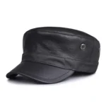 Chicago Plain Genuine Leather Army Cap for Men