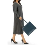 Women’s leather zipper tote