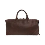 brown leather duffle bag