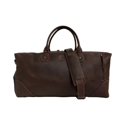 Handmade leather travel duffle