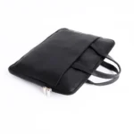 Thin leather laptop sleeve with handles