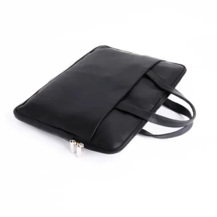 Thin leather laptop sleeve with handles