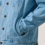 Eddie Men's Light Blue Oversized Denim Trucker Jacket - Image 2