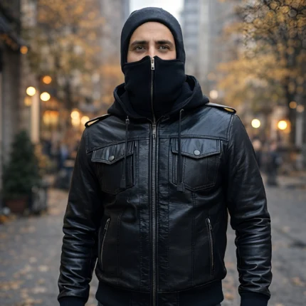 3-in-1 leather bomber jacket