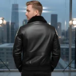 black aviator bomber jacket