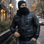 mens convertible leather jacket