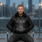 shearling collar bomber jacket