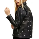 black studded biker jacket for women