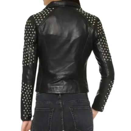 studded leather biker jacket