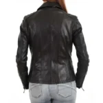 women's leather blazer single button