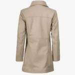 Kandis Women's Biege Real Leather Car Coat - Image 2