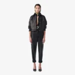 Women's Drawstring Waist Relaxed Leather Jogging Pants