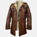 vintage brown shearling leather jacket