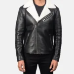 Alberto Men’s Black Shearling Leather Fur Jacket - Image 4