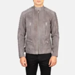 light grey leather jacket