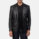 mens leather blazer
