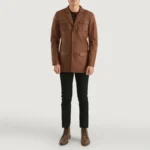 brown leather blazer for men
