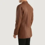 mens brown leather blazer