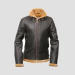 brown shearling aviator jacket