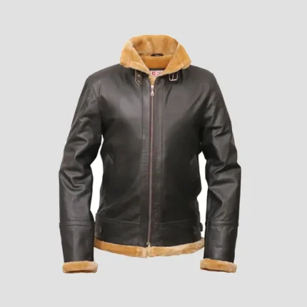 brown shearling aviator jacket