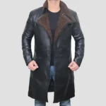 shearling leather trench coat