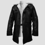 shearling leather overcoat