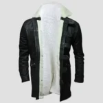 mens black shearling leather coat