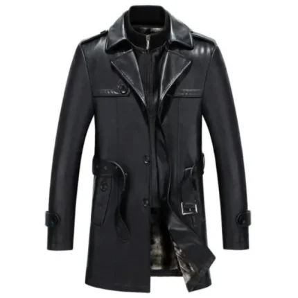 motorcycle leather overcoat