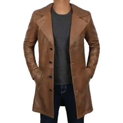 vintage leather trench coat