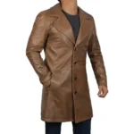viscose lined leather coat