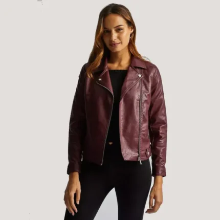 Shop Women Biker Short Leather Jacket