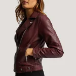 Shop Women Biker Short Leather Jacket - Image 3