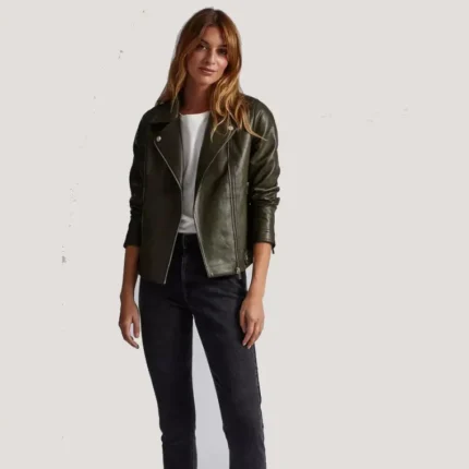 classic women's leather motorcycle jacket